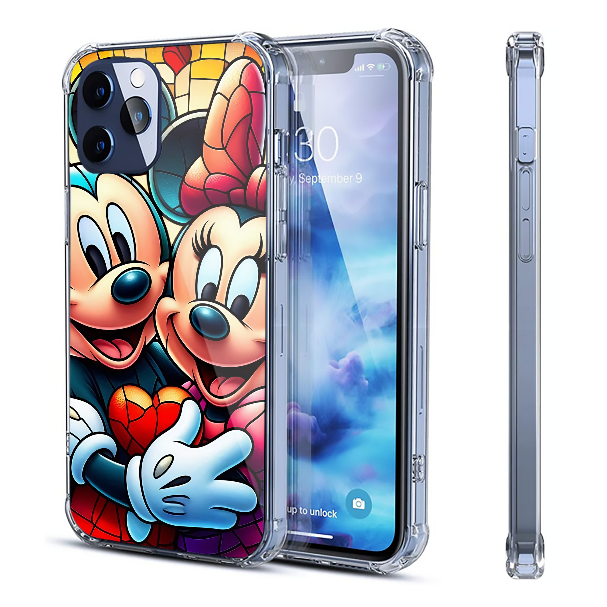 （画像用） ミッキーマウス Mickey Mouse 【iPhone 12シリーズ対応】透明スマホケース（クリアソフトケース）